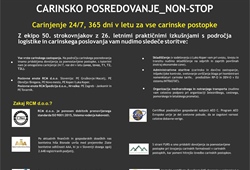 Carinjenje 24/7, 365 dni v letu za vse carinske postopke